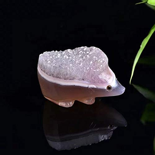 ハリネズミ　天然クリスタル生石　クラスター　彫物 ハリネズミ 水晶クラスター 中国 四川省産 水晶 クラスター