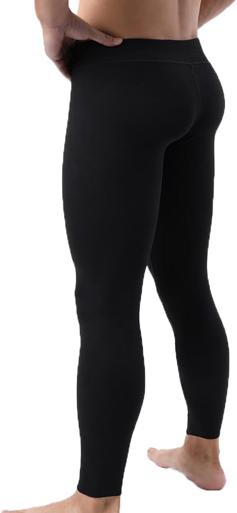 Men Thermal Underwear Bottoms Long Johns Fleece Lined Thickened Warm Leggings Base Layer