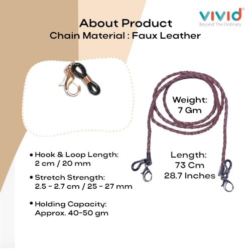 Image of Unisex Spec Holder Hook & Loop Anit Slip Eyewear Lanyard Faux Leather Chain