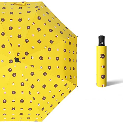 Image of House of Quirk 3-Fold Travel Umbrella - Auto Open /Close Ultra Light and Small Mini Umbrella with Carrying Pouch