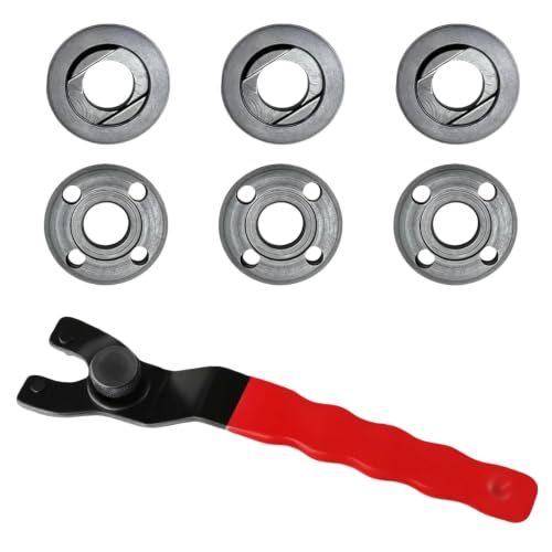Image of Adjustable Angle Grinder Wrench & Nut Kit,5 /8-11 Lock Nut 7PCS | Fits for Milwaukee,DeWalt , Makita and Ryobi 4.5 inch /5 inch /7 inch grinders for Nut Removal & Disc /Wheel Replacement
