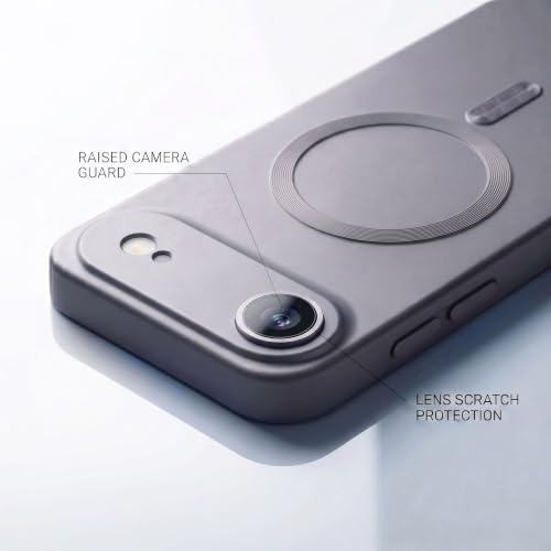Image of amazon basics Premium Mag-Safe Case for iPhone 17 Air | Shockproof & Anti-Scratch Cover | Soft Silicone with Wireless Charging | Camera Lens Guard - Gray