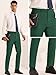 Lars Amadeus Green Dress Pants for Men's Flat Front Straight Leg Business Formal Suit Trousers 38