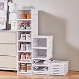 Haute qualité et matériau : cette boîte de rangement pour baskets est fabriquée à partir de matériaux PP + PS de qualité supérieure, assurant résistance et respect de l'environnement. La chaussure empilable est inodore et sûre à utiliser. Son design renforcé offre un excellent soutien, empêchant la déformation et l'effondrement. Rangez et rangez sans effort vos chaussures et autres articles avec cette solution pratique.