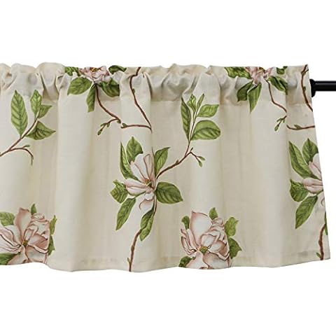 VOGOL Hood Leaves Printed Curtains, Noise Reduction Panels Curtain Drapes for Bedroom Hotel Living Room, 2 Panels, W52 x L18 inch, Green (Pinkish, W52xL18|One Panel) Cover