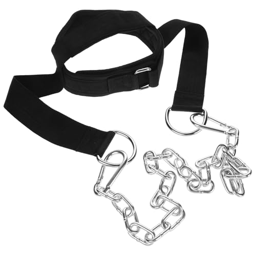 Harnais de cou musculation noir lesté et réglable pour entraîneur portable