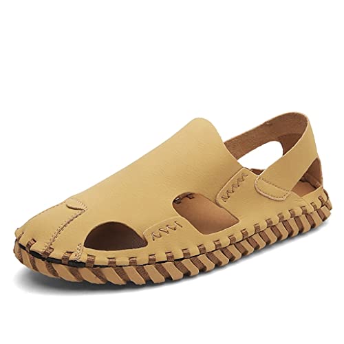 YMGSCC Men Sandals Casual Beach Men Shoes Sandals Fashion Men Sandals(Ivory,40 Code)