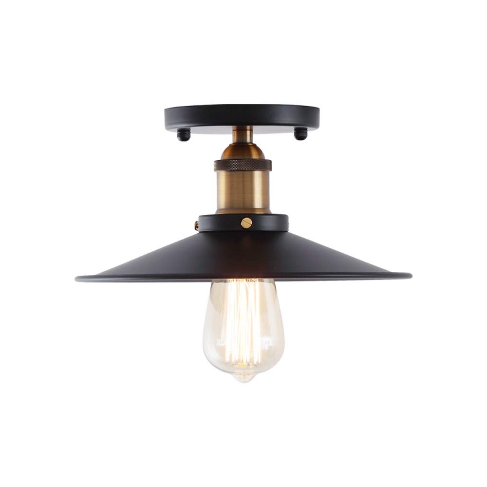 ISCBAFYX Tradycyjne półflusyngiega oświetlenia Luminaire E27 Korytarze żyrandol Mini vintage Retro Industrial Metal Black Light do Loft Home Restaurant Cafe -Shop Fix