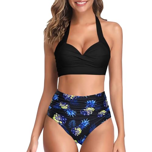 Badeanzug Tankini Damen Bauchweg Große Oberweite Damen Badeanzug “ Resort“ mit Brustpolster, Separater Schleife Bikini Ohne Stahlbügel Hosenanzug Menstruations (Silver, L)