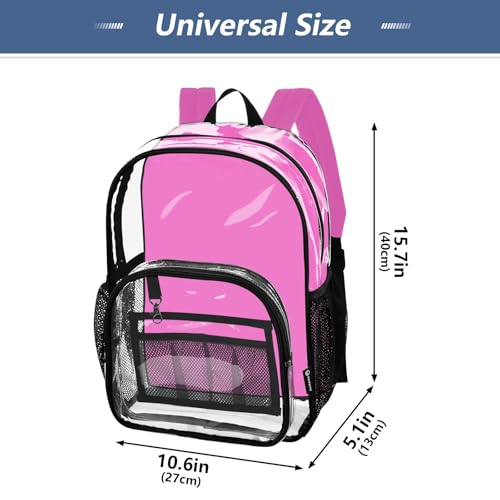 Clear Bag for Women Travel Rose Pink Kids Backpack Boys Girls See through Approved Bag4