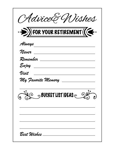 RXBC2011 Advice and wishes Card for retirement party Happy Retiree Celebration Gift Sharing Well...