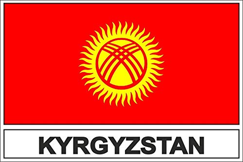 Akachafactory Autocollant Sticker Drapeau KS Kirghizistan