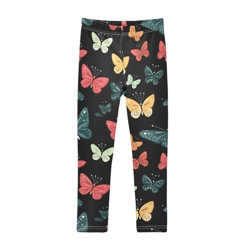Colorful Butterfly Art Girls Leggings Soft Stretch Workout Yoga Dance Pants for Kids Casual Tights