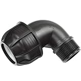 1 pieza de tubo de polietileno en ángulo de 90 grados, 40 mm x 1 1/4 pulgadas AG (41,9 mm) para tubos de PE de 40 mm
