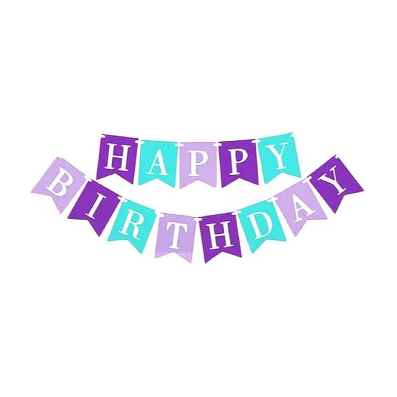 Durable Purple blue Birthday Banners - Set of 3 Premium Cardstock Party Decorations with Hanging Ribbon for Home Celebrations