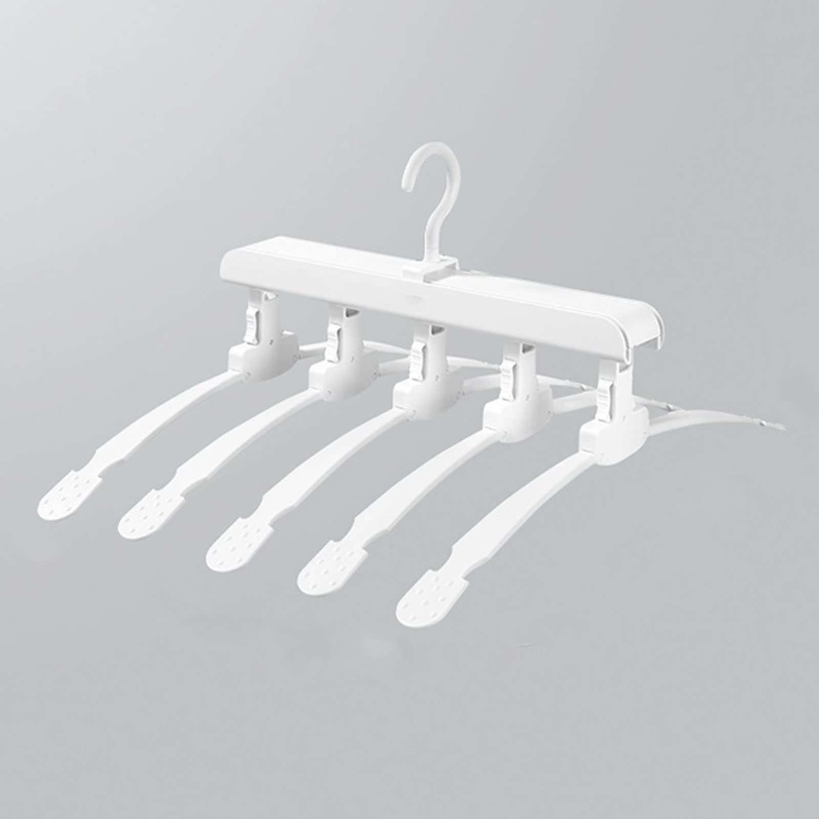 JINGYAN Standard Hangers Clothes Hanger Velvet Hangers Multifunctional Folding Household Wardrobe Storage Artifact Seamless Support Hook(White)