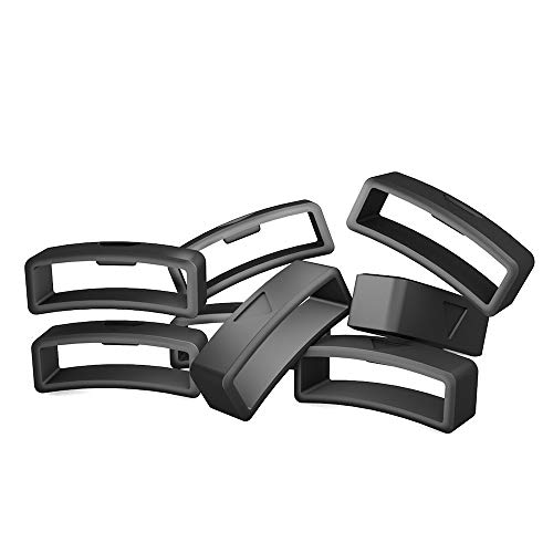 ANCOOL Compatible with Fastener Ring (Pack of 8) for Forerunner 735XT Bands,Soft Silicone Connector Security Loop Replacement for Forerunner 735XT Smartwatch Accessory -Black