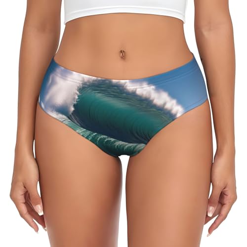 Image of Surfing Print Womens Underwear Briefs, Soft Stretchy No Show Panties Seamless Comfort Everyday Panty