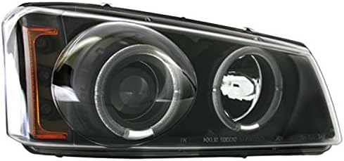 IPCW CWS-337B2 Clear Projector Headlight with Rings, Black Housing and Amber Reflector - Pair image 4