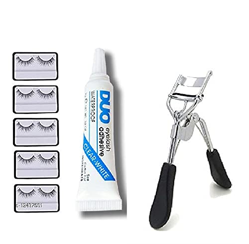 Tiny Deal_5 Pieces Eyelashes with Eyelash Glue and Eyelash Curler (Black)-image-38