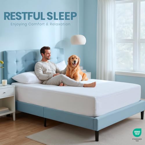 Image of Twin Size Mattress Protector Waterproof, Premium 200 GSM Terry Mattress Cover, Soft & Breathable Bed Cover, Fitted Sheet Style Stretchable Deep Pockets 15 inch by Utopia Bedding (White)