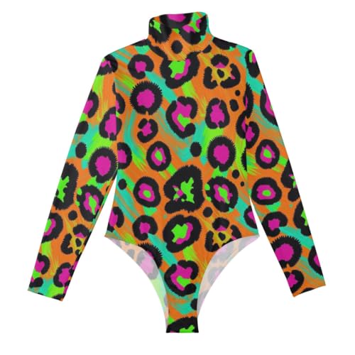 Body de manga larga para mujer GuoChe reduce abdomen con estilo leopardo