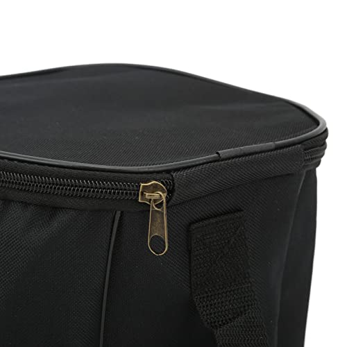 Bolsa sanfonada preta, moderna, tecido Oxford, metal, leve, preta, sanfonada, estojo seguro para sho