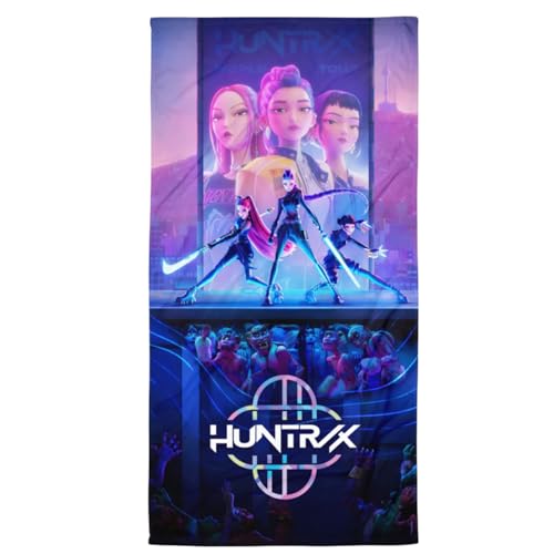 KPop Demon Hunters Movie Poster Beach Towel Huntr/x Graphic Towel Large Soft Quick-Dry Bath & Beach Towel for Fans