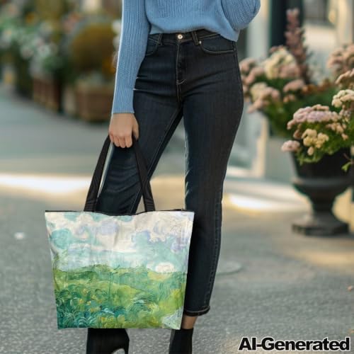 Image of Art Lover Zippered Tote Bag Waterproof Large Work Tote Bags, Artwork Women's Purse Handbags Travel Totes