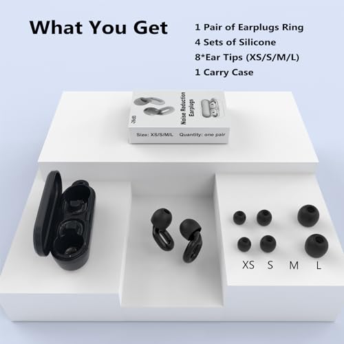 ERXY Tampões de ouvido de silicone para redução de ruído para dormir, 8 peças com estojo de armazena
