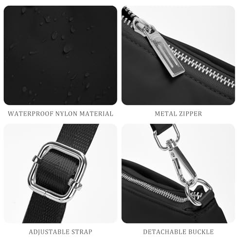 Image of Shoulder Bag for Women Handbags with Adjustable Strap Underarm Purse Mini Clutch Purses Trendy Crescent Bags 1L