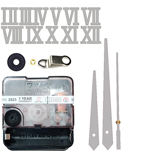 Image of 12 Pcs Arabic Mirrored Acrylic Numerals Movement Machine 22mm for Wood Resin Marble Clock Fancy Needles Pack 1 (Silver D0)