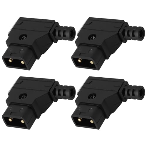 VGOL 4 Conectores D-Tap Macho de 3,7 Mm Compatible con Anton Montura V Y Baterías de Cámara Color Negro.