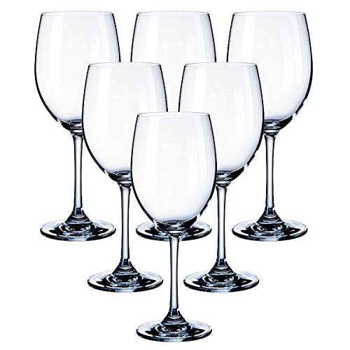 Kingrol Juego de 6 copas de vino de 326 ml, juego de copas clásicas para uso diario, formal, al aire libre Cover