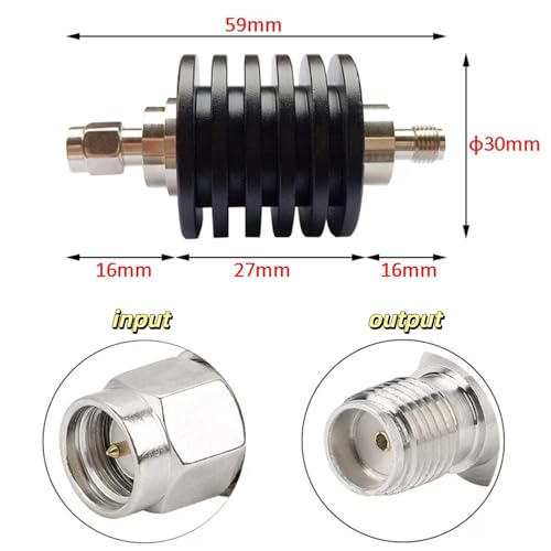 Atenuador SMA 10W 50 Ohm 40dB 3GHz macho a hembra miniatura 2