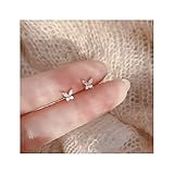 ohrringe schleife rot 925 Sterling Silber Ohrringe, bleifrei, Cadmium frei, Nickel frei, hypoallergen, keine Schäden an der Gesundheit und freundlich für Mädchen empfindliche Haut. Perfekt, um als täglicher Schmuck zu halten.