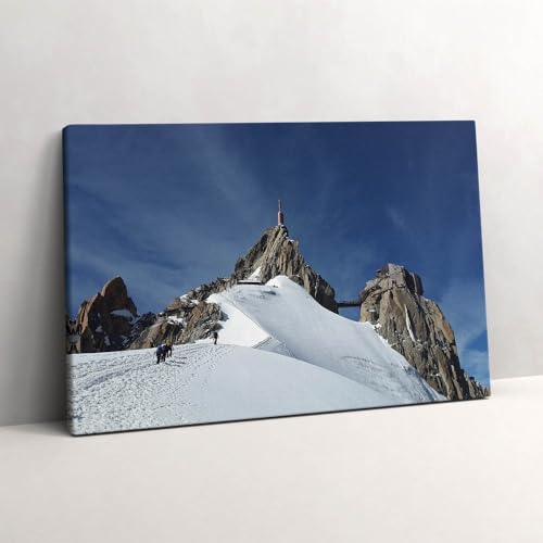 Sommet de montagne en hiver toile peinte déco murale salon chambre 60x40