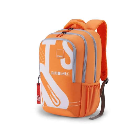 Image of American Tourister Sest 3.0 Style 01 | 29.5L Backpack | School Bag | 3 Compartments | School Backpack for Girls and Boys | Spacious Interiors | Orange | 1 Yr Global Warranty
