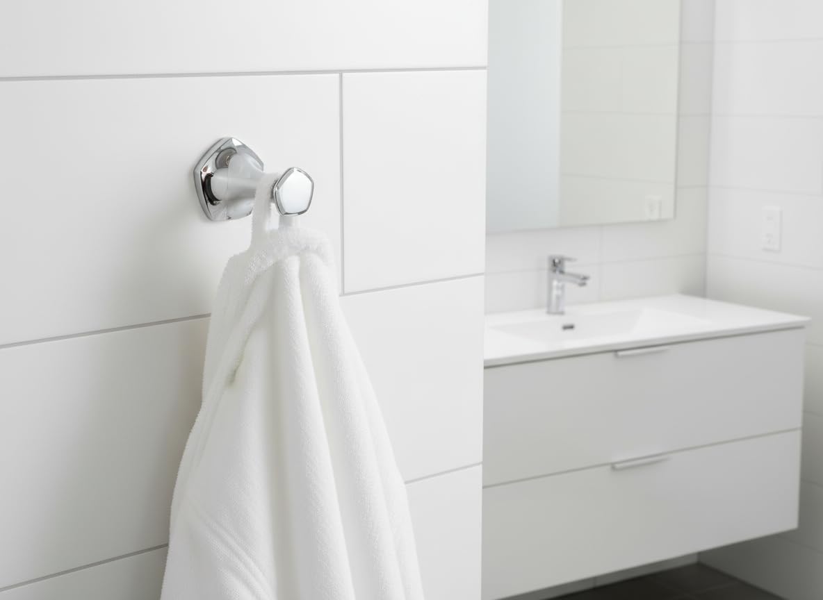 Bathroom Hardware Set Wall Mounted, Adjustable Towel Bar(18’’-24’’), Robe Hook, Toilet Paper Holder, 3-Pieces Rustproof, Fancy Lavatory Chrome Finish, Zinc Accessory