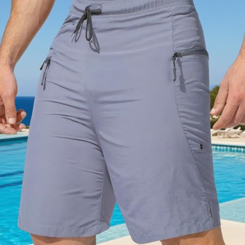 Mens Swim Trunks Quick Dry Board Shorts for Men with Zipper Pockets Beach Shorts Bathing