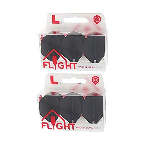 LSTYLE Dart Flights: L1 EZ Standard - Integrated Champange Ring - Black 2 Pack Cover
