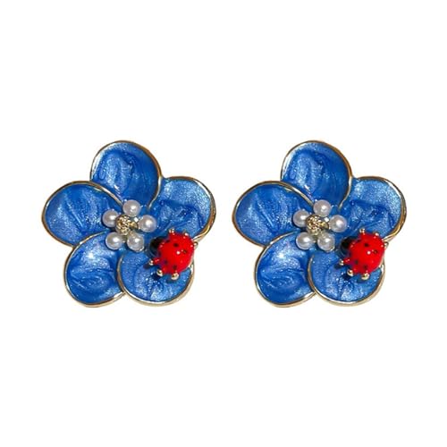 Wendalern Boho Zafiro Azul Pendientes de Pétalo...