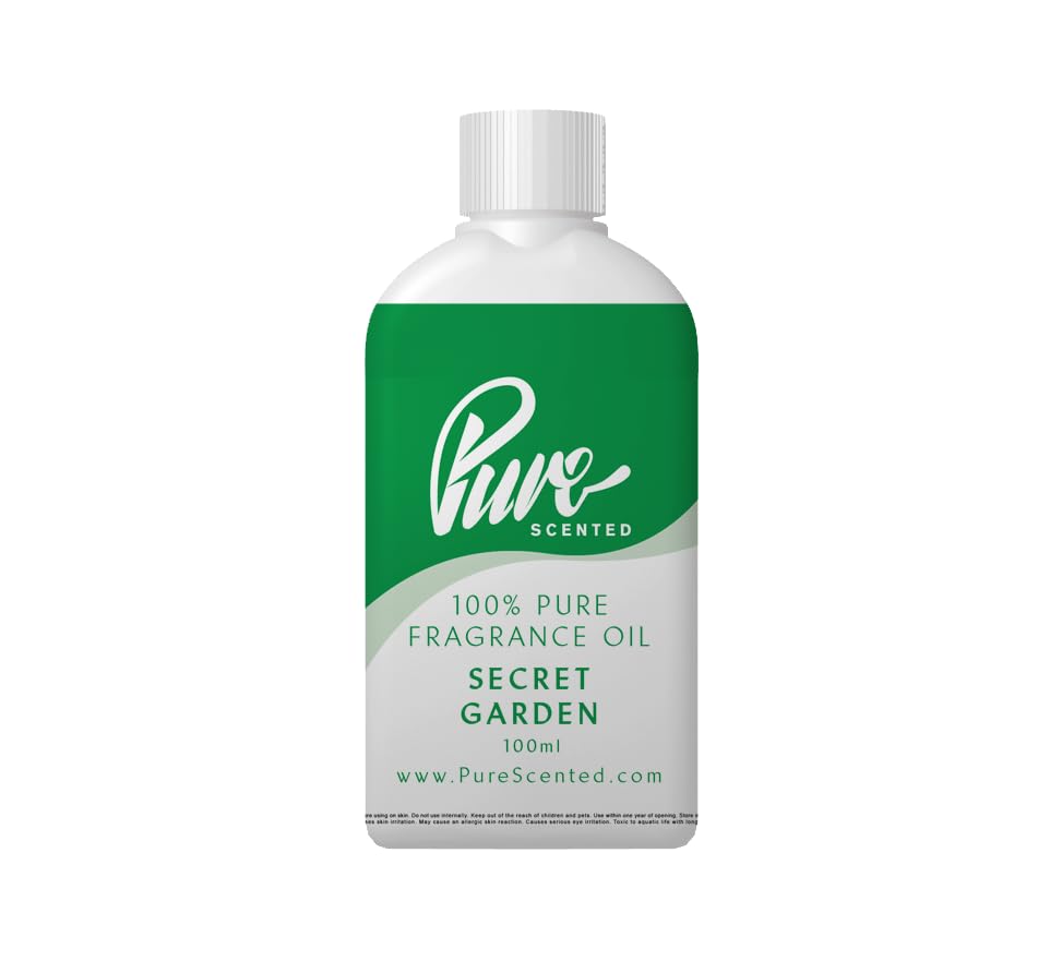 Pure Scented 100ml Fragrance Oil - Vegan & Cruelty-Free, for Candles, Soaps, Slime, Diffusers, Cosmetics, Wax Melts & DIY Crafts (1 x 100ml, Secret Garden)