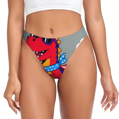 peiyeety Ropa Interior sin Costuras con Estampado de Dinosaurios y superhéroes para Mujer, Tangas sexys Invisibles, Bragas de Bikini