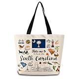 1. Premium Polyester Fabric: High-density polyester ensures lightweight durability, ideal for daily use. The Take Me To South Carolina design stays vibrant through washes, making it a long-lasting eco alternative. 2. Perfect Compact Size: 33x11x32cm ...