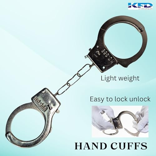 Image of Kaku Fancy Dresses Hand Cuffs for Kids /Phenovo Police Cop Sheriff Officer Handcuff Toy /Police Role Play Costume Accessories Metal Fur Handcuffs /Hathkadi Toy