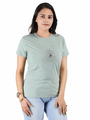 Image of Women's Slim Fit Graphic Printed T-Shirt | Soft 100% Cotton Fabric | Round Neck Half Sleeve Casual Top, Travel & College Pack of 2 Set