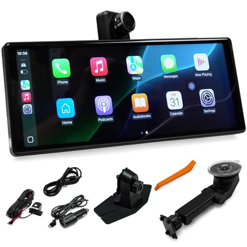 10.26 Inch Portable Car Display with Wireless CarPlay & Android A...