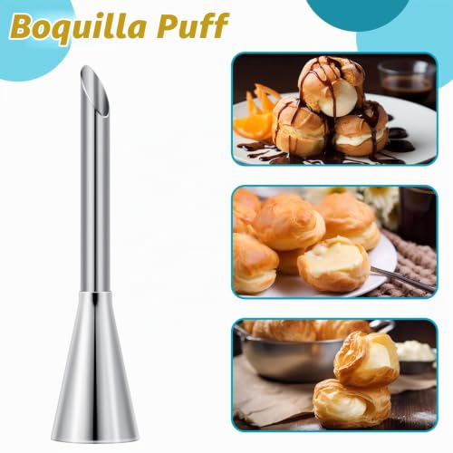 Miniatura 6 de Aiqinu Boquillas Manga Pastelera 34 Piezas,24 Boquillas De Pastelería De Acero Inoxidable Y 2 Bolsillos Reutilizables,Decoración De Pasteles, Kit Reposteria Y Pasteleria Utensilios