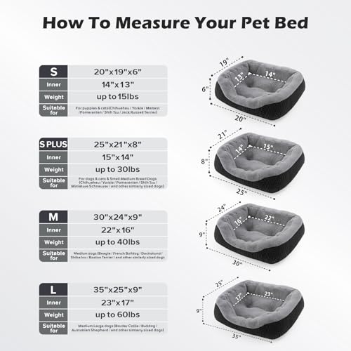 Image of INVENHO Large Dog Beds Large Sized, Washable Orthopedic Warming Soft Sleeping Durable with Anti-Slip Bottom